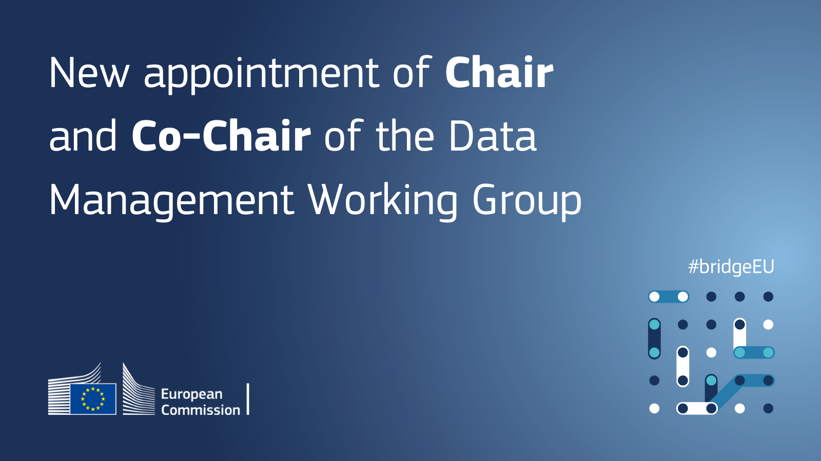 Cover announcing appointment of new Chair and Co-Chair for the Data management working group